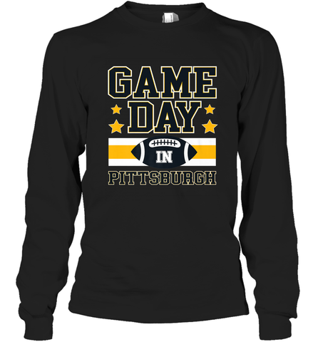 NFL Pittsburgh PA. Game Day Football Home Team Long Sleeve T-Shirt Long Sleeve T-Shirt / Black / S Long Sleeve T-Shirt - FordPhuMy