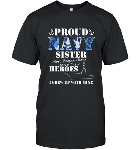 US Military Proud Navy Sister Men or Women Men's T-Shirt Men's T-Shirt / Black / S Men's T-Shirt - FordPhuMy