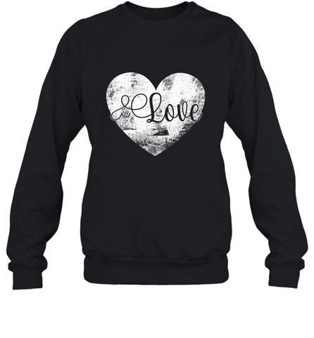 Love Valentines Day Heart Vintage Gift For Men Women Crewneck Sweatshirt Crewneck Sweatshirt / Black / S Crewneck Sweatshirt - FordPhuMy