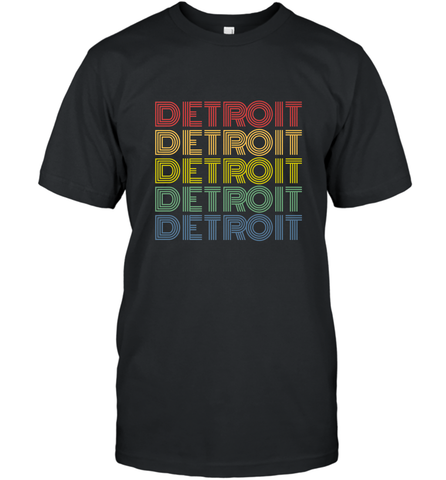 Vintage 1980s Style Detroit Michigan Men's T-Shirt Men's T-Shirt / Black / S Men's T-Shirt - FordPhuMy