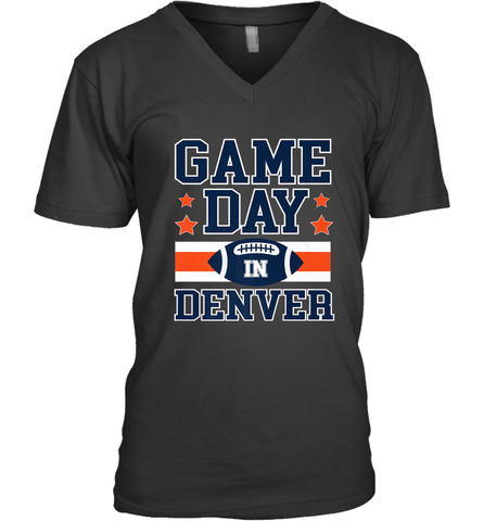 NFL Denver Co Game Day Football Home Team Colors Men's V-Neck Men's V-Neck / Black / S Men's V-Neck - FordPhuMy