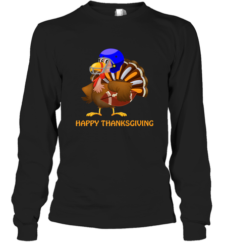 Cool Happy Thanksgiving Football Shirt Gobble Player Turkey Long Sleeve T-Shirt Long Sleeve T-Shirt / Black / S Long Sleeve T-Shirt - FordPhuMy