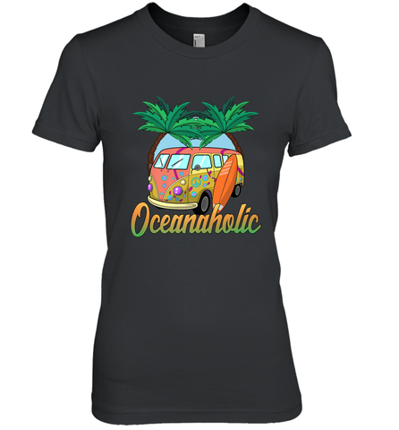 Retro Surfer Love Surfing Beach Party Tropical Vacay Women's Premium T-Shirt Women's Premium T-Shirt / Black / XS Women's Premium T-Shirt - FordPhuMy