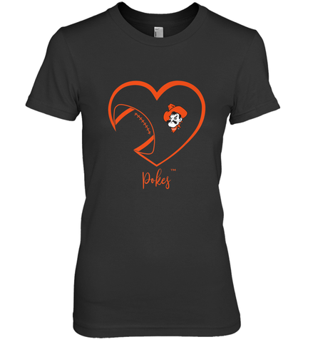 Oklahoma State Cowboys Football Inside Heart Team Women's Premium T-Shirt Women's Premium T-Shirt / Black / XS Women's Premium T-Shirt - FordPhuMy