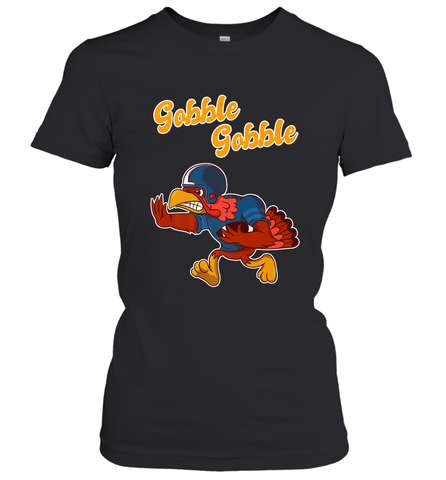 Turkey Football Shirt Funny Thanksgiving Turkey Gobble Gift Women's T-Shirt Women's T-Shirt / Black / S Women's T-Shirt - FordPhuMy