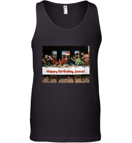 Comics Style Funny Christmas Happy Birthday Jesus Men's Tank Top Men's Tank Top / Black / XS Men's Tank Top - FordPhuMy