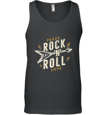 Peace Rock and Roll Love Music Guitar Retro Hippie Men's Tank Top Men's Tank Top / Black / XS Men's Tank Top - FordPhuMy
