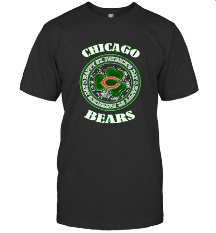 NFL Chicagi Bears Logo Happy St Patrick's Day Men's T-Shirt Men's T-Shirt / Black / S Men's T-Shirt - FordPhuMy