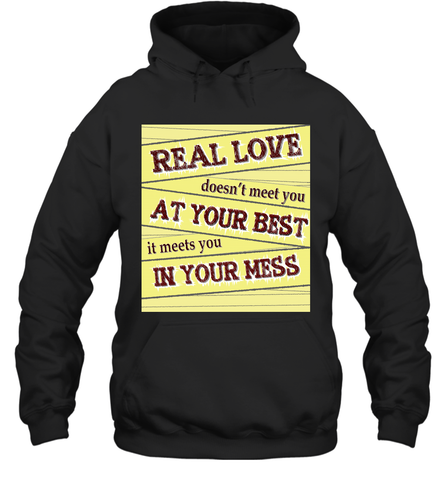 Real love funny quotes for valentine (2) Hooded Sweatshirt Hooded Sweatshirt / Black / S Hooded Sweatshirt - FordPhuMy