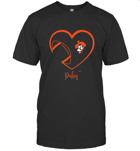 Oklahoma State Cowboys Football Inside Heart Team Men's T-Shirt Men's T-Shirt / Black / S Men's T-Shirt - FordPhuMy