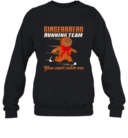 Christmas Gingerbread Man Cookie Gingerbread Running Team Crewneck Sweatshirt Crewneck Sweatshirt / Black / S Crewneck Sweatshirt - FordPhuMy