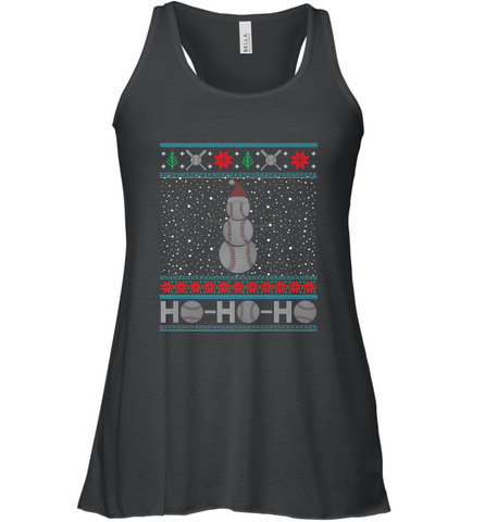 Christmas Baseball Snowman Ugly Christmas Xmas Women's Racerback Tank Women's Racerback Tank / Black / XS Women's Racerback Tank - FordPhuMy