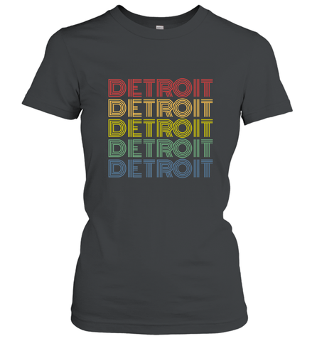 Vintage 1980s Style Detroit Michigan Women's T-Shirt Women's T-Shirt / Black / S Women's T-Shirt - FordPhuMy