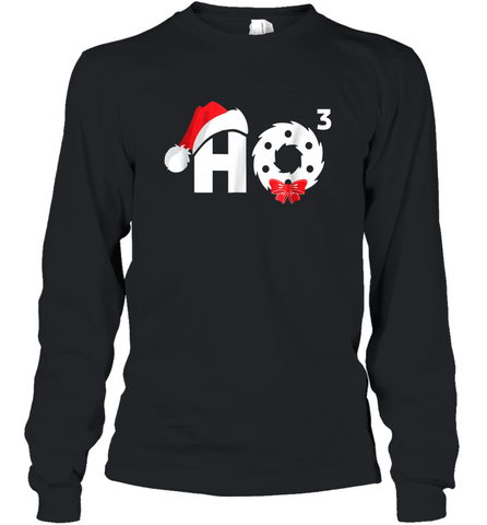 Santa HO HO3 Cubed Funny Christmas Long Sleeve T-Shirt Long Sleeve T-Shirt / Black / S Long Sleeve T-Shirt - FordPhuMy