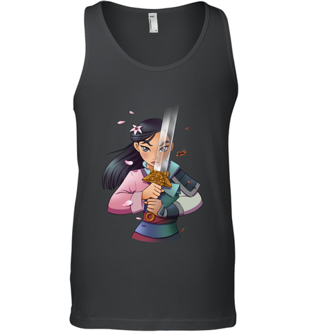 Disney Mulan Anime Half Girl Half Warrior Men's Tank Top Men's Tank Top / Black / XS Men's Tank Top - FordPhuMy