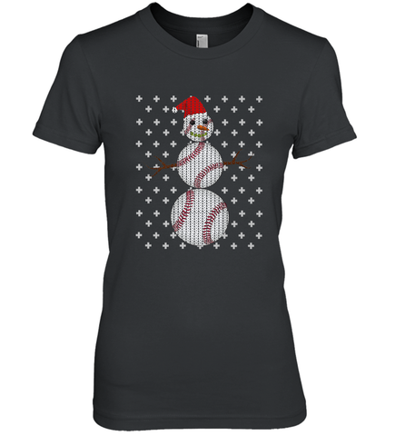 UGLY CHRISTMAS Baseball Snowman Holiday Santa Funny Men Gift Women's Premium T-Shirt Women's Premium T-Shirt / Black / XS Women's Premium T-Shirt - FordPhuMy