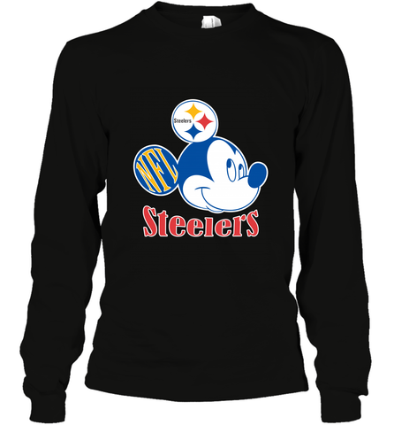 Nfl Pittsburgh Steelers Mickey Team Long Sleeve T-Shirt Long Sleeve T-Shirt / Black / S Long Sleeve T-Shirt - FordPhuMy