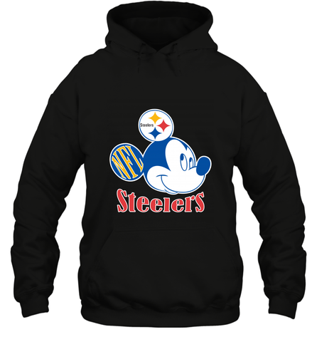 Nfl Pittsburgh Steelers Mickey Team Hooded Sweatshirt Hooded Sweatshirt / Black / S Hooded Sweatshirt - FordPhuMy
