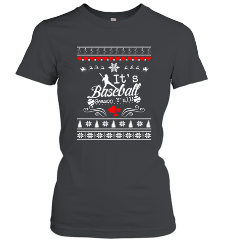 It's Baseball Season Ugly Sweater Christmas 2019 Women's T-Shirt Women's T-Shirt / Black / S Women's T-Shirt - FordPhuMy