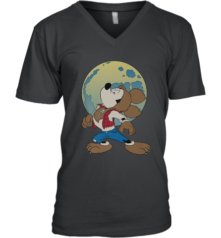 Disney Mickey Mouse Werewolf Halloween Costume Men's V-Neck Men's V-Neck / Black / S Men's V-Neck - FordPhuMy