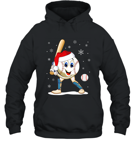 Christmas Baseball Santa Xmas Gift Lover Hooded Sweatshirt Hooded Sweatshirt / Black / S Hooded Sweatshirt - FordPhuMy