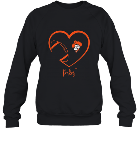 Oklahoma State Cowboys Football Inside Heart Team Crewneck Sweatshirt Crewneck Sweatshirt / Black / S Crewneck Sweatshirt - FordPhuMy