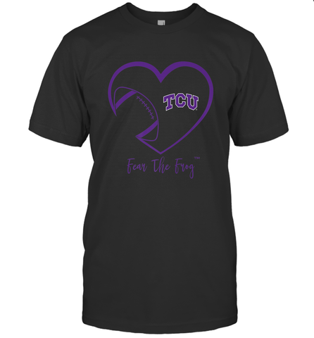 TCU Horned Frogs Football Inside Heart Team Men's T-Shirt Men's T-Shirt / Black / S Men's T-Shirt - FordPhuMy
