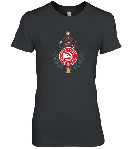 NBA Atlanta Hawks Logo merry Christmas gilf Women's Premium T-Shirt Women's Premium T-Shirt / Black / XS Women's Premium T-Shirt - FordPhuMy