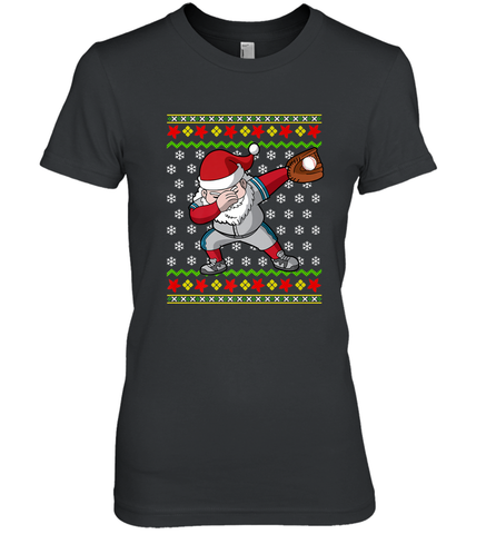 Christmas Dabbing Santa Baseball Gift Women's Premium T-Shirt Women's Premium T-Shirt / Black / XS Women's Premium T-Shirt - FordPhuMy