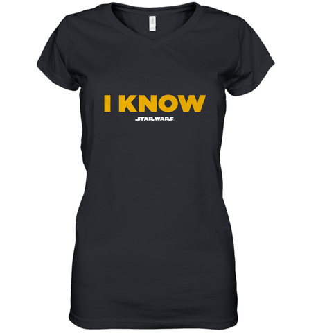 Star Wars Han Solo I Know Women's V-Neck T-Shirt Women's V-Neck T-Shirt / Black / S Women's V-Neck T-Shirt - FordPhuMy