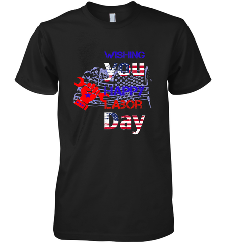 Happy labor day wishes USA flag for men and woman Men's Premium T-Shirt Men's Premium T-Shirt / Black / XS Men's Premium T-Shirt - FordPhuMy