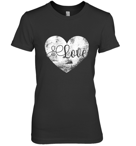 Love Valentines Day Heart Vintage Gift For Men Women Women's Premium T-Shirt Women's Premium T-Shirt / Black / XS Women's Premium T-Shirt - FordPhuMy