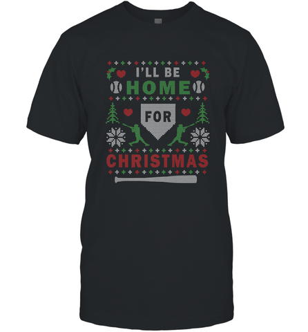 Premium Baseball Ugly Christmas Sweater Pattern Men's T-Shirt Men's T-Shirt / Black / S Men's T-Shirt - FordPhuMy