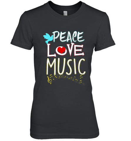 Peace Love Music Hippie Hipster Festival Women's Premium T-Shirt Women's Premium T-Shirt / Black / XS Women's Premium T-Shirt - FordPhuMy