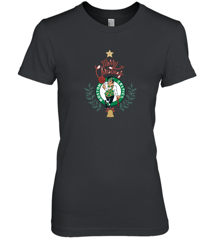 NBA Boston Celtics Logo merry Christmas gilf Women's Premium T-Shirt Women's Premium T-Shirt / Black / XS Women's Premium T-Shirt - FordPhuMy