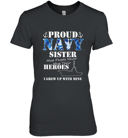 US Military Proud Navy Sister Men or Women Women's Premium T-Shirt Women's Premium T-Shirt / Black / XS Women's Premium T-Shirt - FordPhuMy
