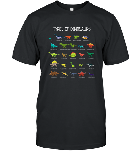 Types Of Dinosaurs Men's T-Shirt Men's T-Shirt / Black / S Men's T-Shirt - FordPhuMy