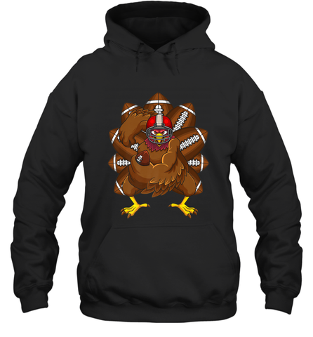 Cool Turkey Football Feathers Funny Thanksgiving Sports Hooded Sweatshirt Hooded Sweatshirt / Black / S Hooded Sweatshirt - FordPhuMy
