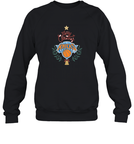 NBA New York Knicks Logo merry Christmas gilf Crewneck Sweatshirt Crewneck Sweatshirt / Black / S Crewneck Sweatshirt - FordPhuMy