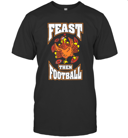 Funny Thanksgiving Turkey Feast Than Football Men's T-Shirt Men's T-Shirt / Black / S Men's T-Shirt - FordPhuMy