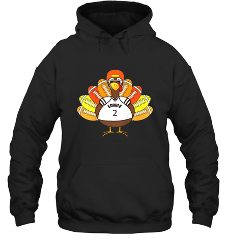 Cool Thanksgiving Football Shirt _ Gobble Player Turkey Gift Hooded Sweatshirt Hooded Sweatshirt / Black / S Hooded Sweatshirt - FordPhuMy