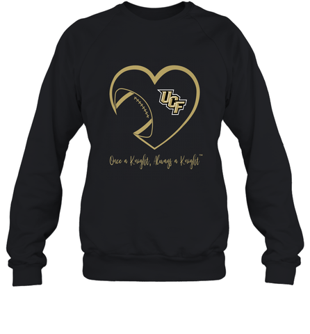 UCF Knights Football Inside Heart Team Apparel Crewneck Sweatshirt Crewneck Sweatshirt / Black / S Crewneck Sweatshirt - FordPhuMy