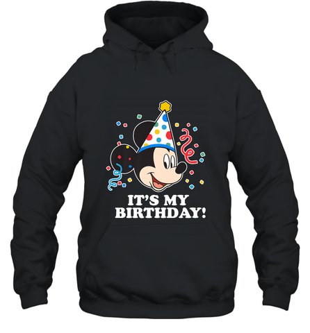 Disney Mickey Mouse It�s My Birthday Hooded Sweatshirt Hooded Sweatshirt / Black / S Hooded Sweatshirt - FordPhuMy