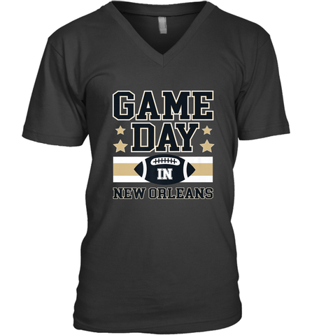 NFL New Orleans La. Game Day Football Home Team Men's V-Neck Men's V-Neck / Black / S Men's V-Neck - FordPhuMy