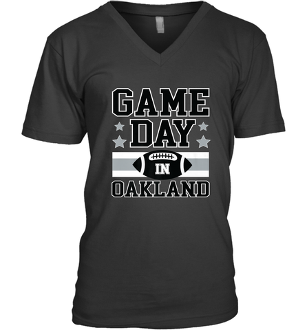 NFL Oakland Game Day Football Home Team Men's V-Neck Men's V-Neck / Black / S Men's V-Neck - FordPhuMy
