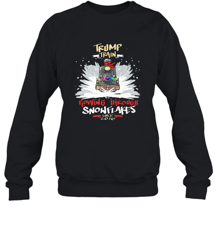 Trump Train 2020 Plow snowflakes Christmas Crewneck Sweatshirt Crewneck Sweatshirt / Black / S Crewneck Sweatshirt - FordPhuMy