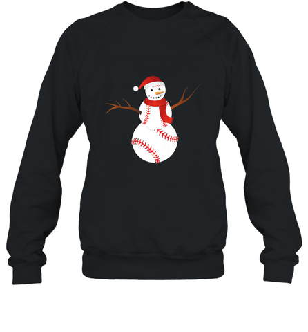 Snowman Baseball Christmas Crewneck Sweatshirt Crewneck Sweatshirt / Black / S Crewneck Sweatshirt - FordPhuMy