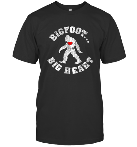 Bigfoot Heart Valentine's Day Lover Art Graphics Great Gift Men's T-Shirt Men's T-Shirt / Black / S Men's T-Shirt - FordPhuMy