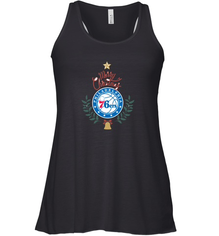 NBA Philadelphia 76ers Logo merry Christmas gilf Women's Racerback Tank Women's Racerback Tank / Black / XS Women's Racerback Tank - FordPhuMy