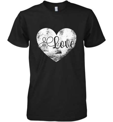 Love Valentines Day Heart Vintage Gift For Men Women Men's Premium T-Shirt Men's Premium T-Shirt / Black / XS Men's Premium T-Shirt - FordPhuMy
